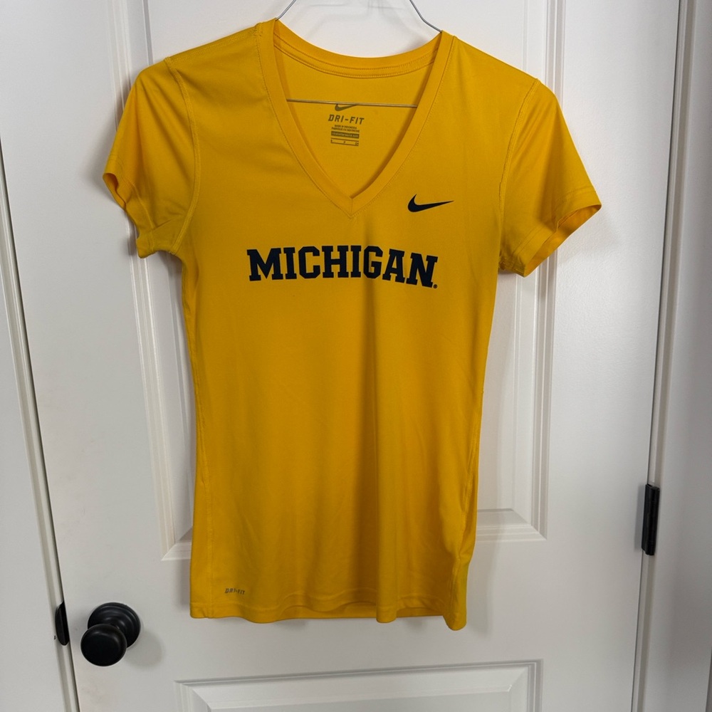 Nike Women's Gold Michigan V-Neck Tee